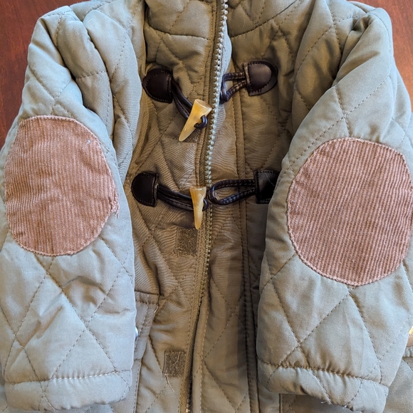 Perry Ellis Boys Diamond Quilted Hooded Toggle jacket, size 12 months, olive - Picture 5 of 9
